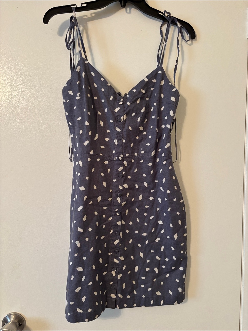 Abercrombie & Fitch Navy Blue Mini Dress with White Dot Print